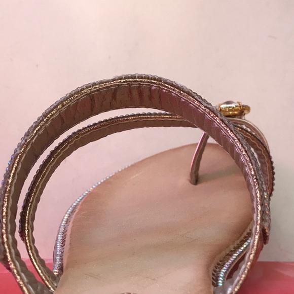 Bolaro Rainbow Rhinestone Toe Ring Slide Sandal - Picture 4 of 4